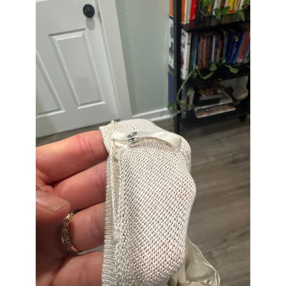 White House Black Market Shimmer Fringe Poncho Size Medium - Picture 9 of 12